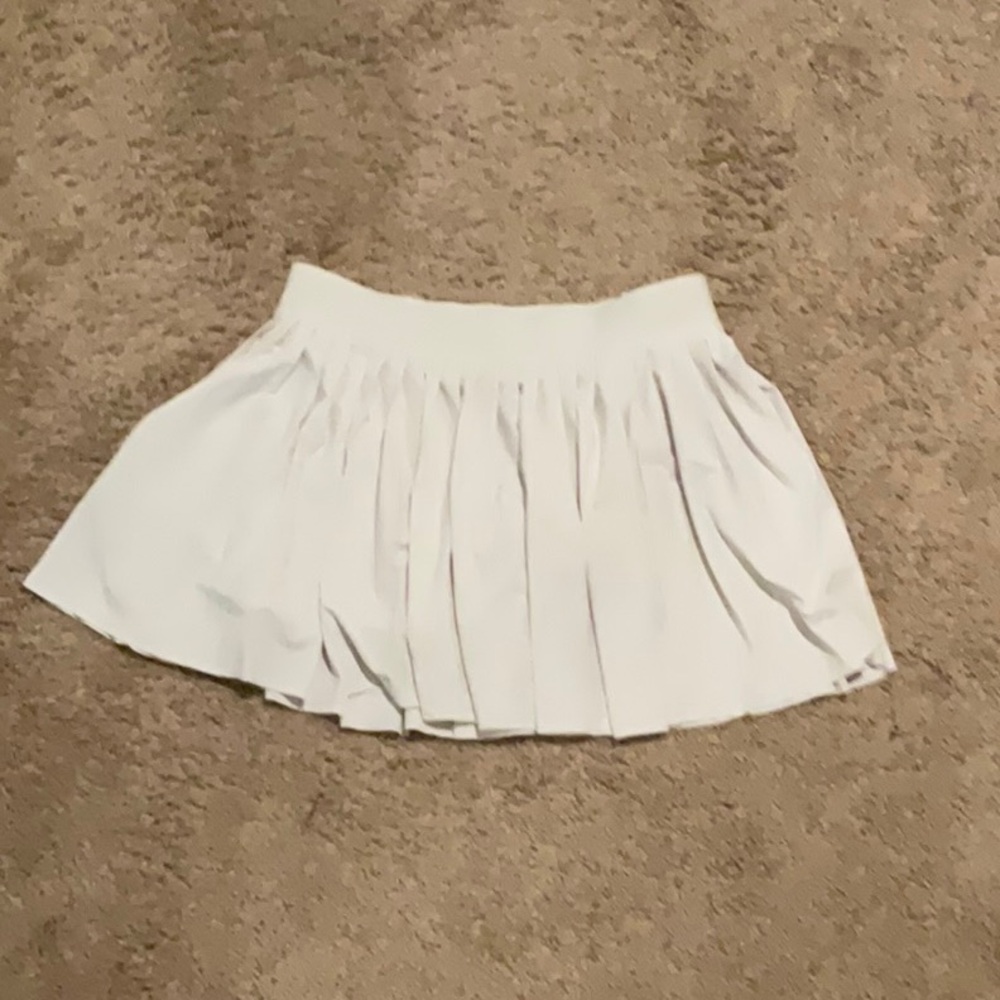 Athleta White Pleated Skirt
